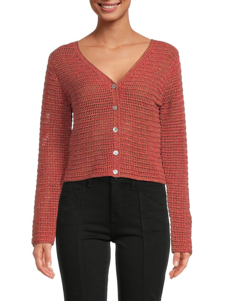 

Кардиган открытой вязки с узором Marled Vince, цвет Burnt Coral