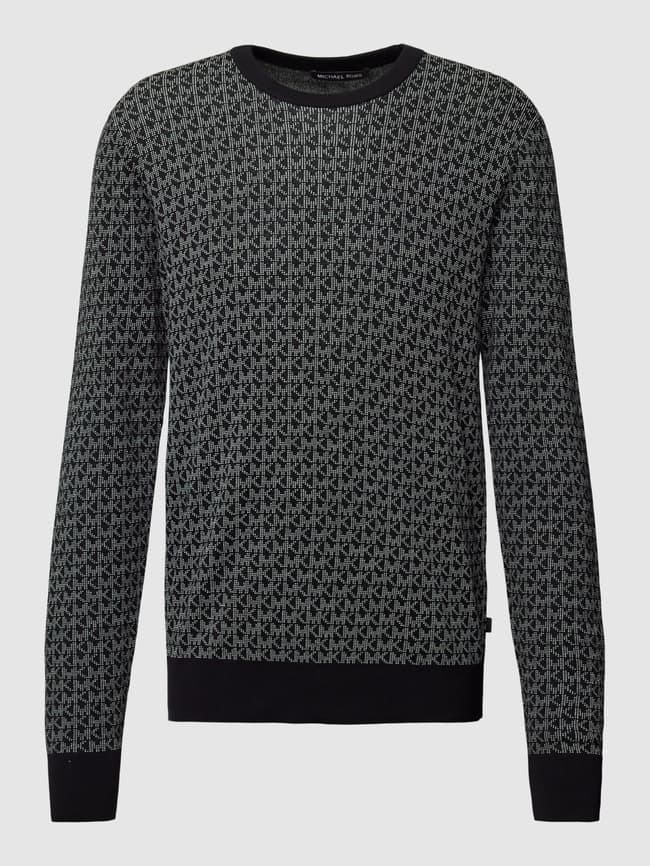 Пуловер с логотипом по всей поверхности Michael Kors, черный