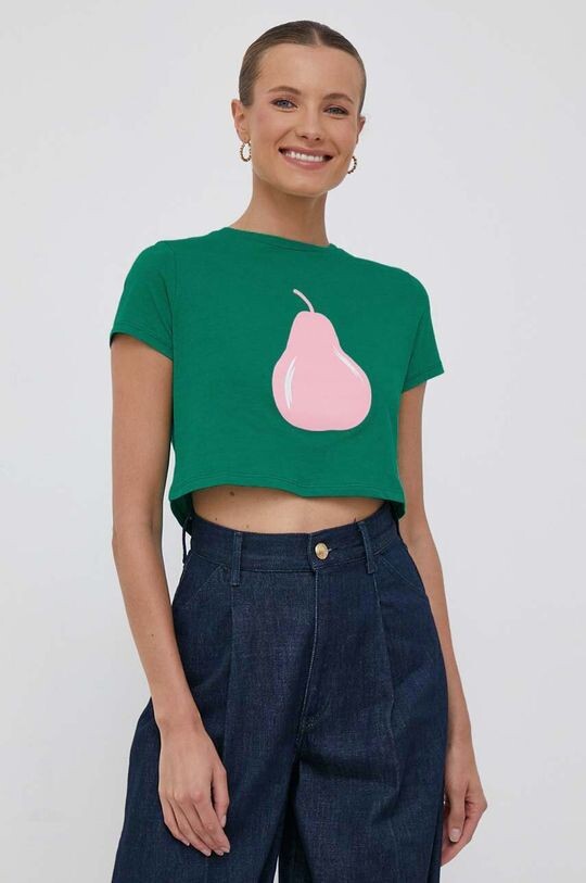 

Хлопковая футболка United Colors of Benetton, зеленый
