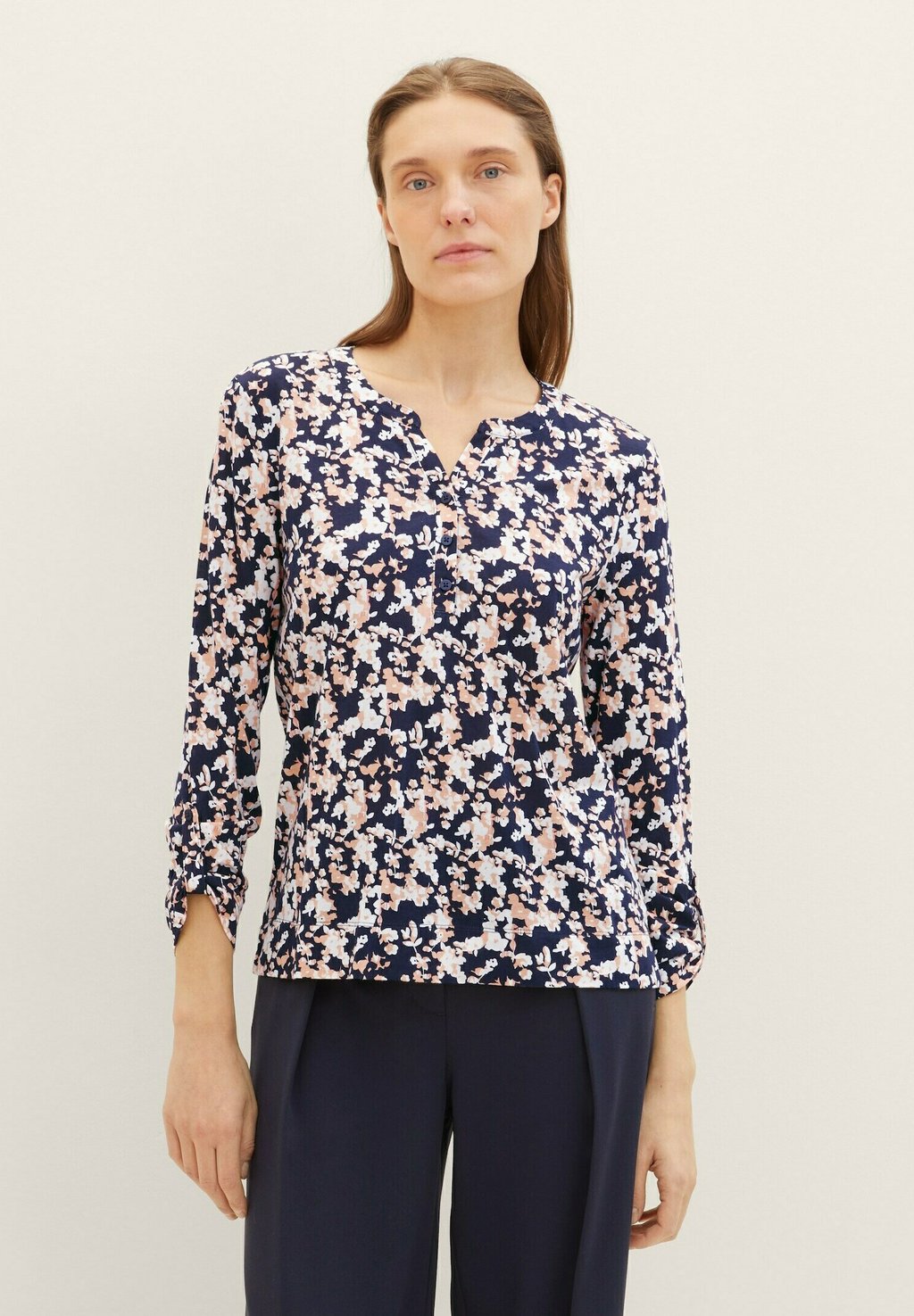 Рубашка с длинными рукавами TOM TAILOR, цвет coral cut floral design