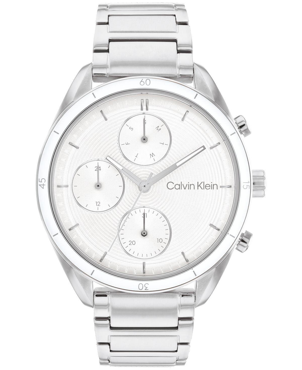 

Женские серебристые часы-браслет из нержавеющей стали 38 мм Calvin Klein