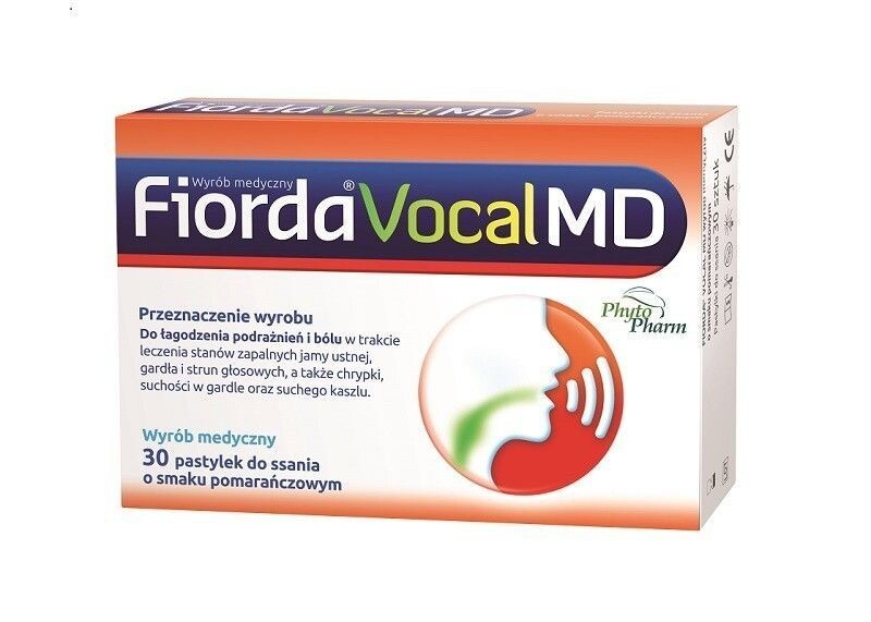 

Fiorda Vocal MD O Smaku Pomarańczowym увлажняющий крем для горла, 30 шт.