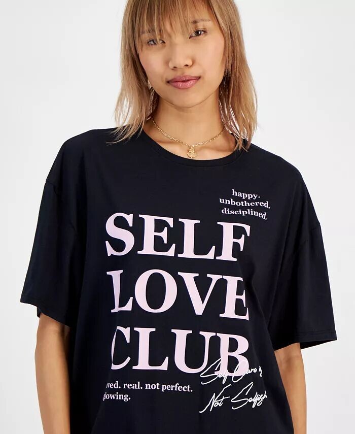 

Футболка бойфренда с рисунком Self Love для юниоров Grayson Threads, The Label, черный