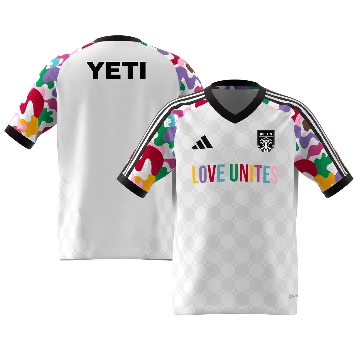 

Молодёжная предматчевая футболка adidas White Austin FC 2023 Pride adidas