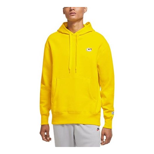 Толстовка Nike Sportswear Airmoji Embroidered Pattern Knit Fleece Yellow, желтый