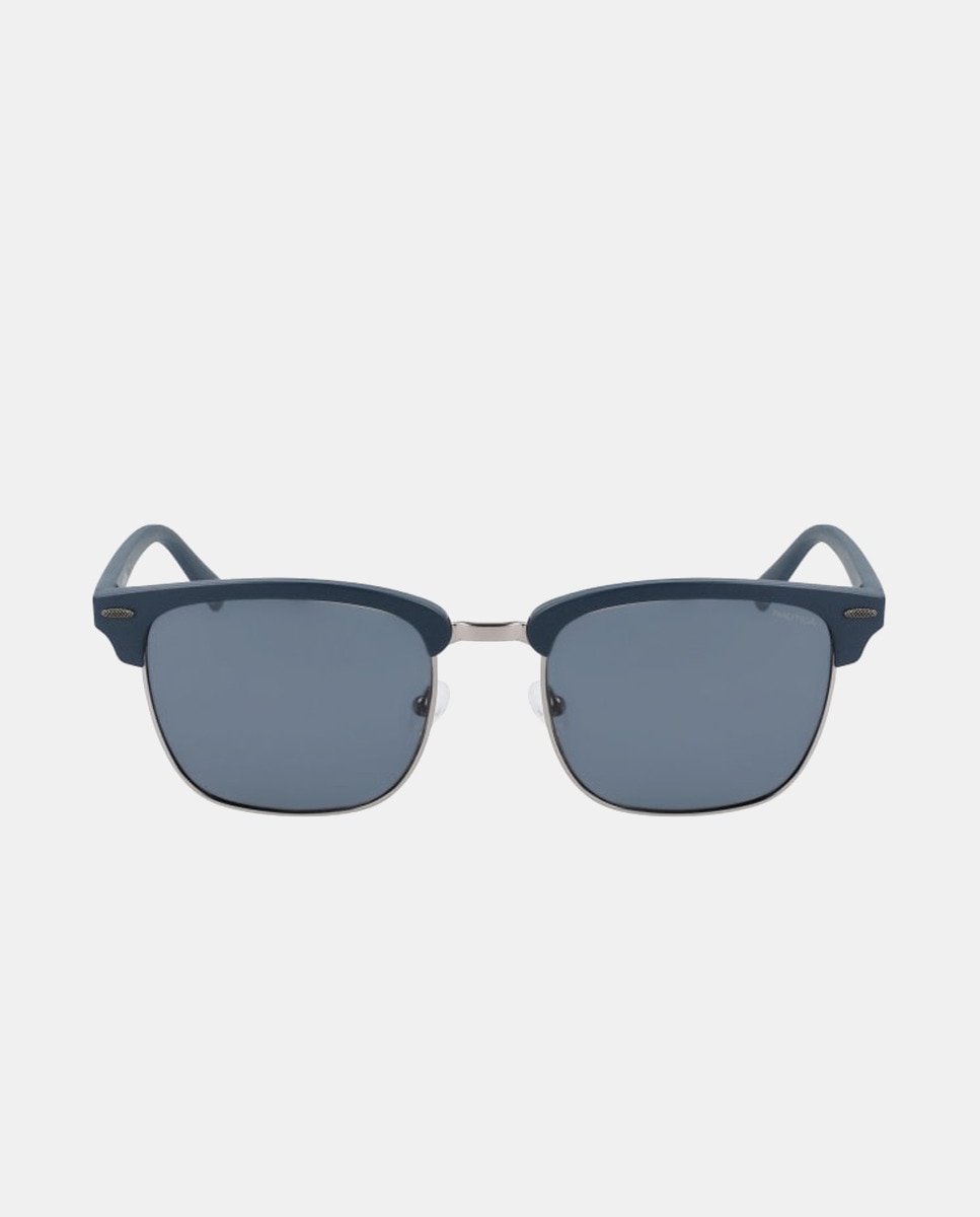 Синие солнцезащитные очки в квадратной оправе с металлическими кольцами Nautica, синий