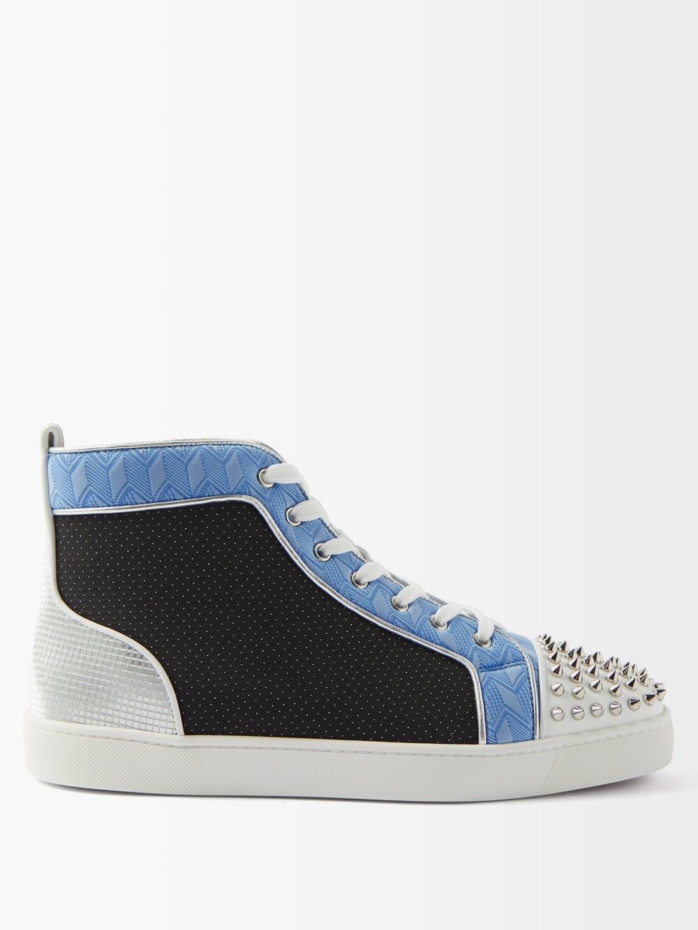 

Высокие кроссовки lou spikes из жаккарда и кожи Christian Louboutin, мультиколор