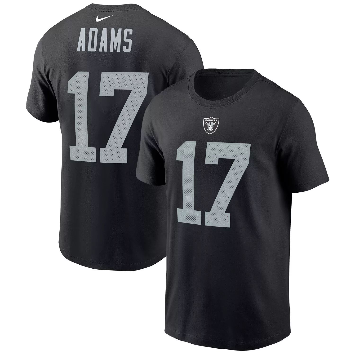 Мужская черная футболка с именем и номером игрока Nike Davante Adams Las Vegas Raiders