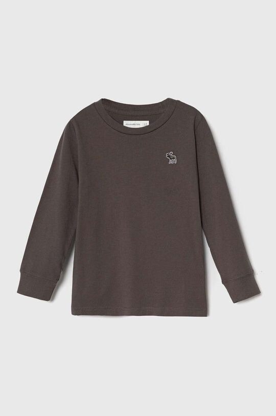 

Детская хлопковая рубашка с длинными рукавами Abercrombie & Fitch, серый