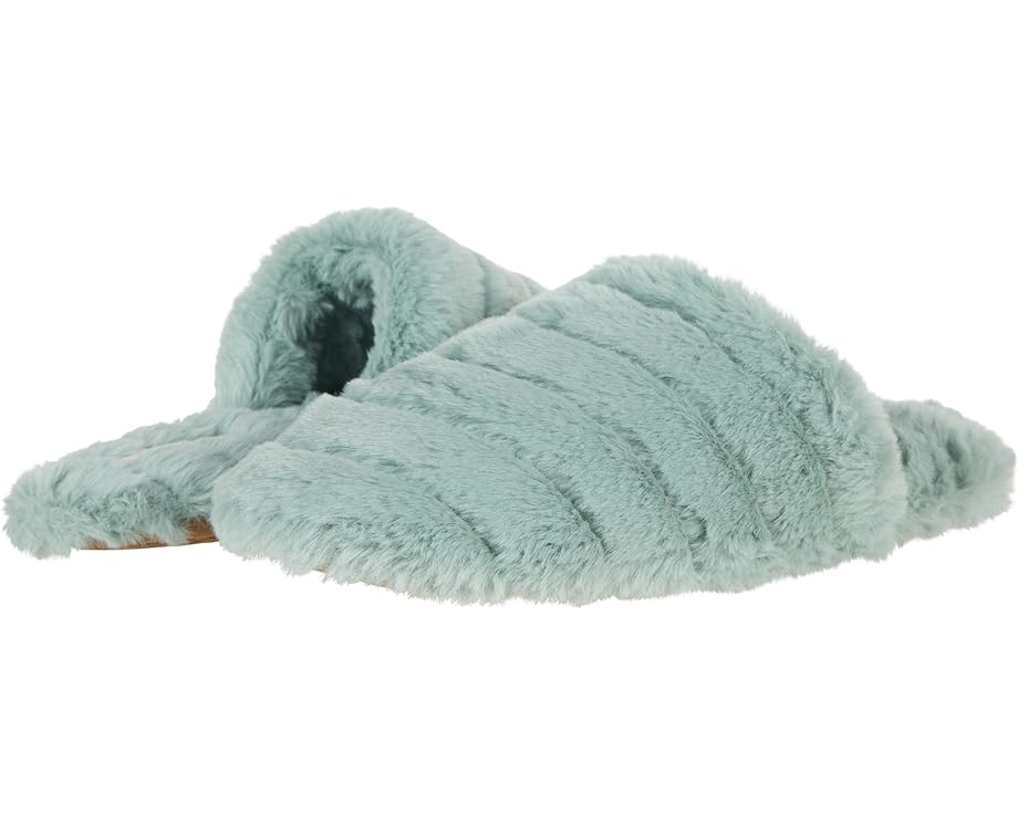 Домашняя обувь Madewell Quilted Scuff Slippers in Recycled Faux Fur, цвет Sage Mist
