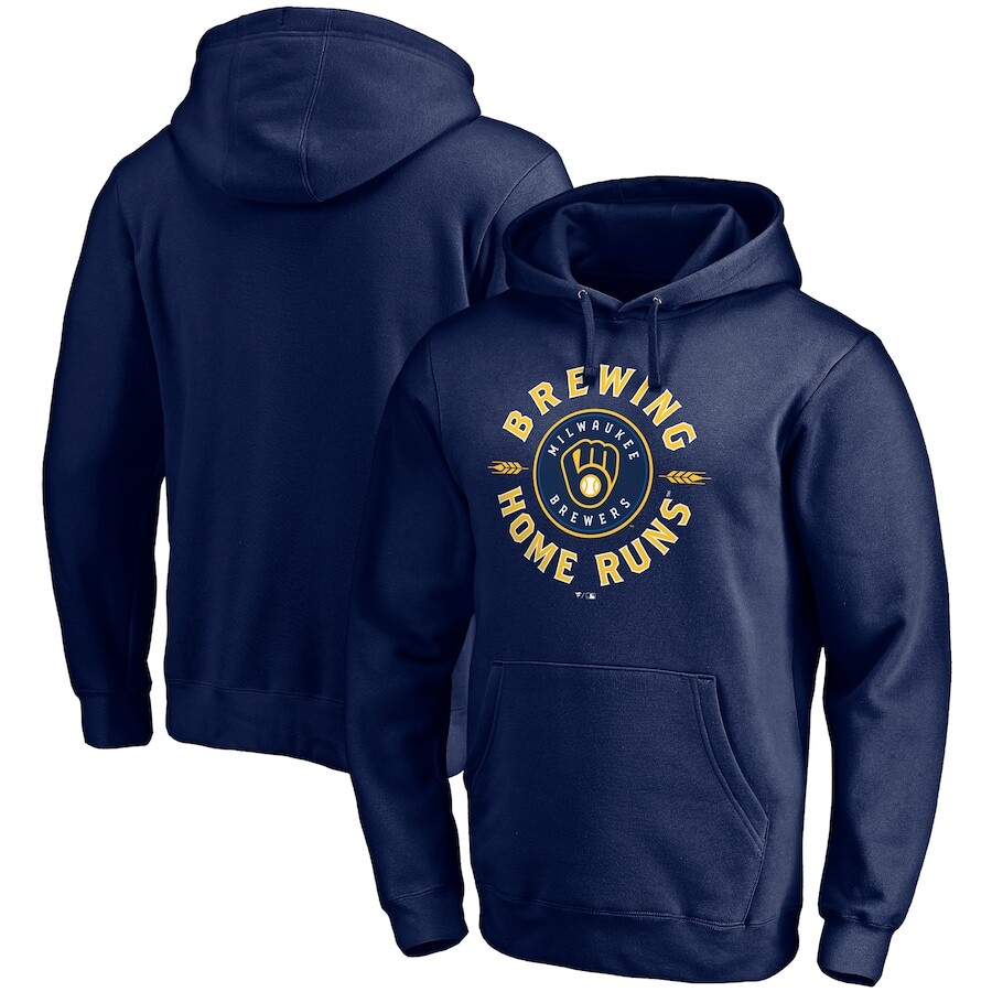 

Пуловер с капюшоном Fanatics Branded Milwaukee Brewers, нави