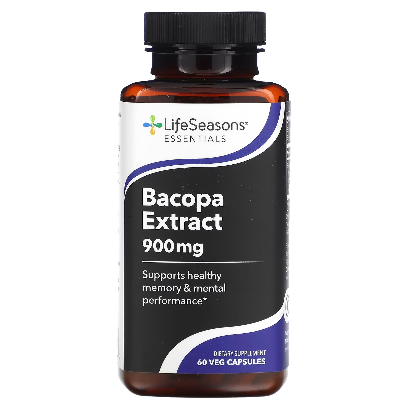 Экстракт бакопы 900 мг, 60 растительных капсул (450 мг на капсулу) LifeSeasons