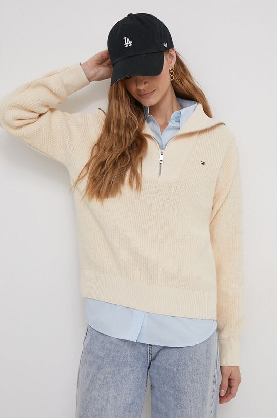 

Хлопковый свитер Tommy Hilfiger, бежевый
