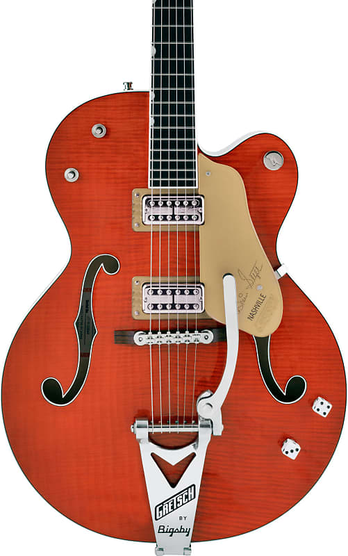 

Электрогитара Gretsch G6120TFM Brian Setzer Signature Hollow Body Electric Guitar Orange Flame