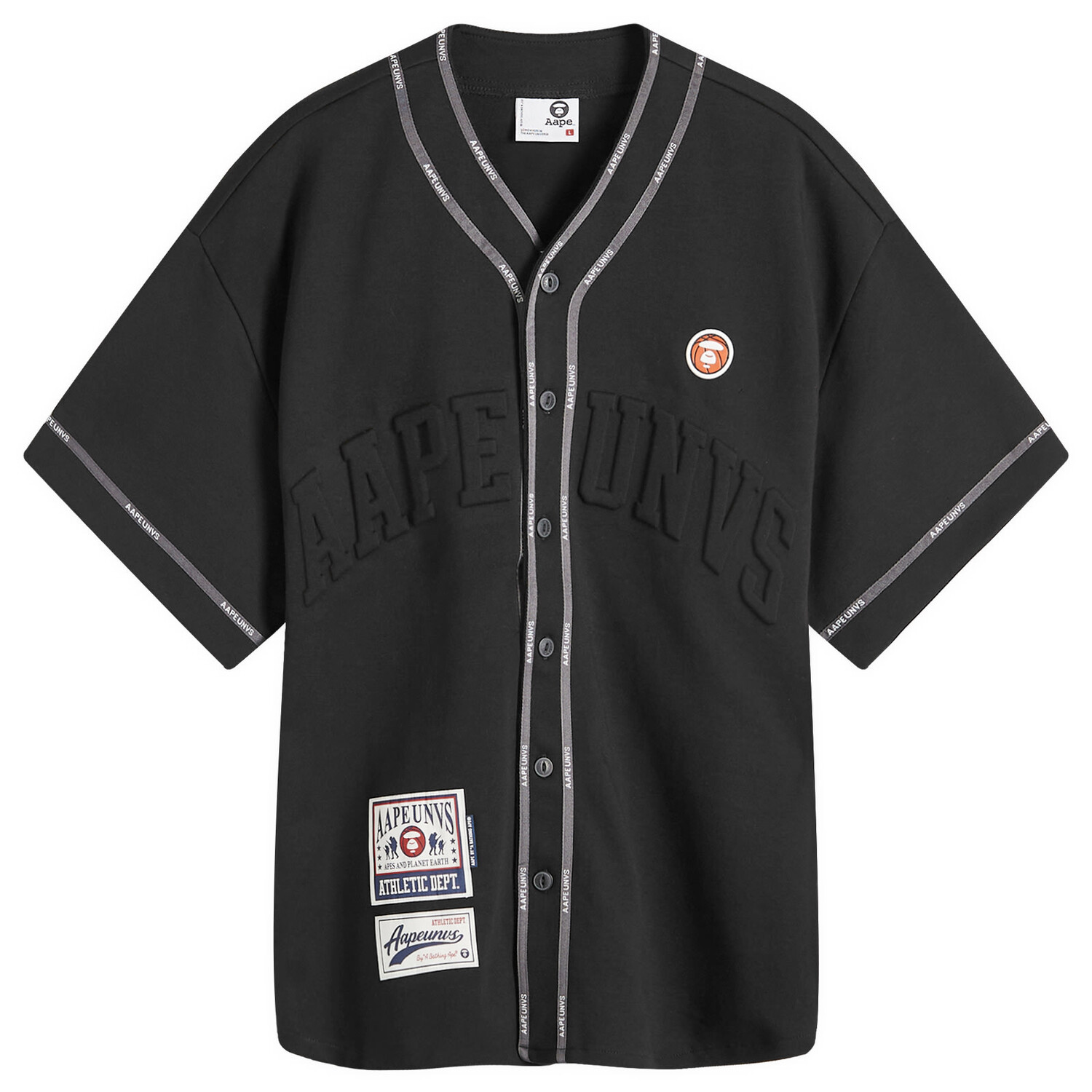 

Рубашка с коротким рукавом Aape Baseball Shirt, черный
