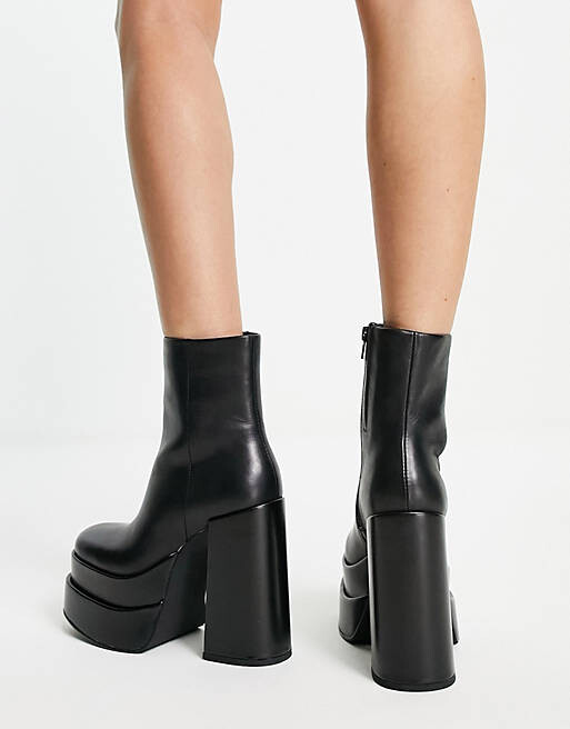 

Черные кожаные ботинки на платформе Steve Madden Cobra, Черный