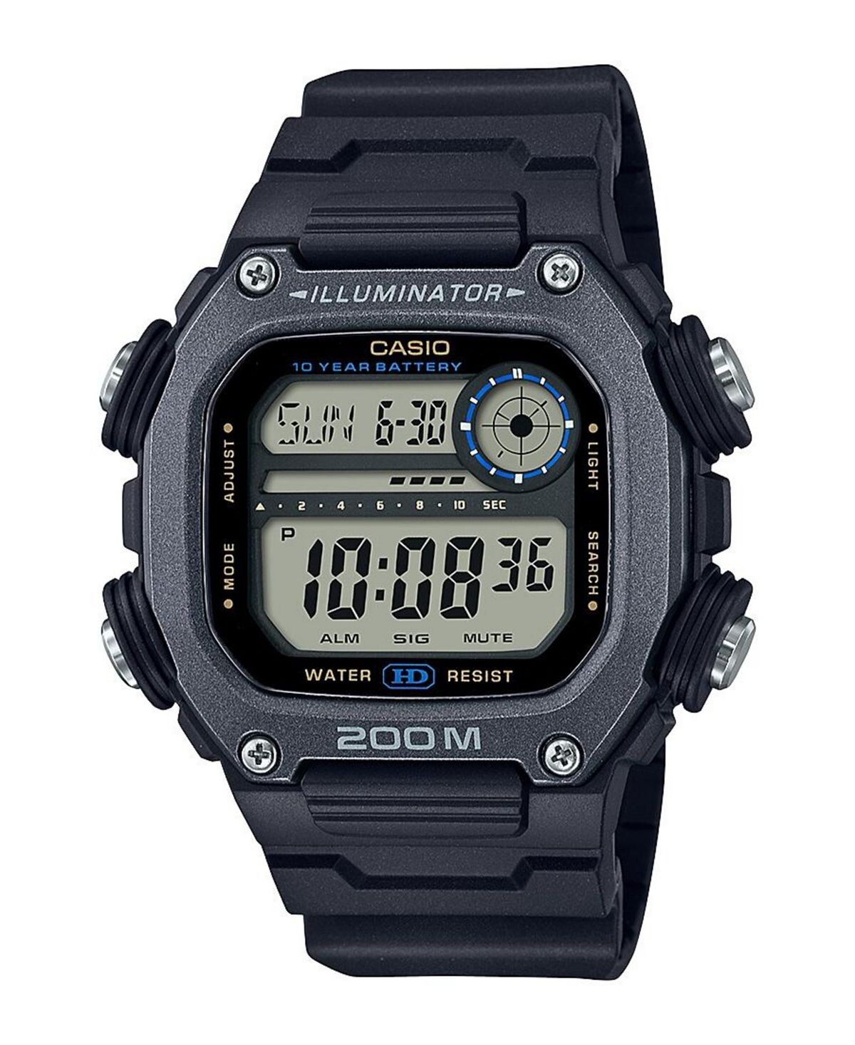 

Мужские цифровые часы из черной смолы 50,4 мм, DW291HX-1AV Casio
