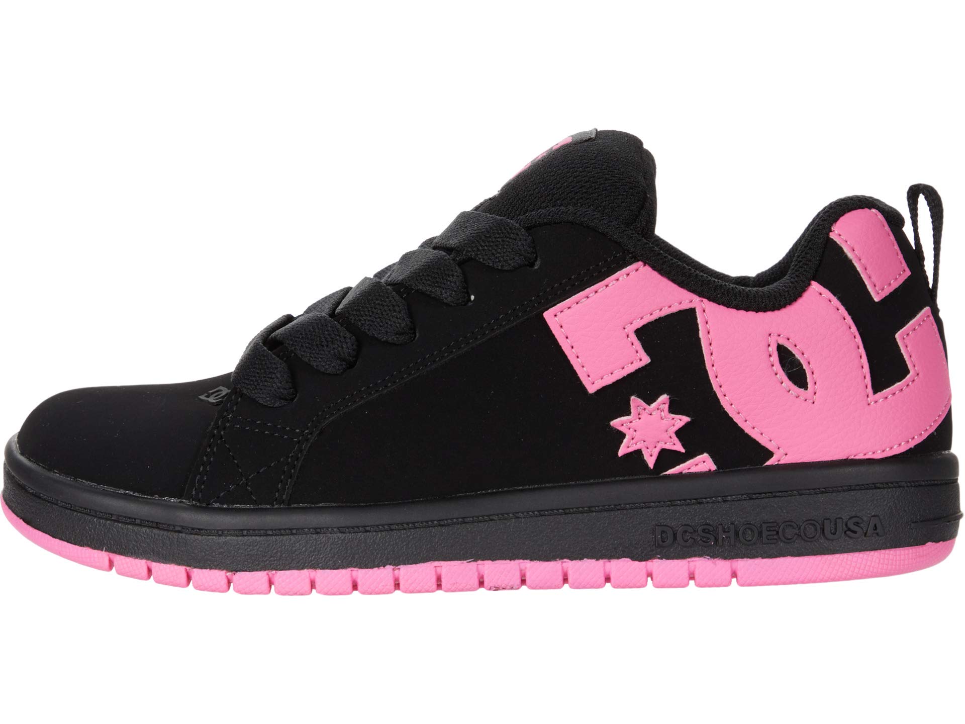 Кроссовки DC Kids Court Graffik (Little Kid/Big Kid), черный/розовый мужские кроссовки для скейтбординга dc court graffik мультиколор