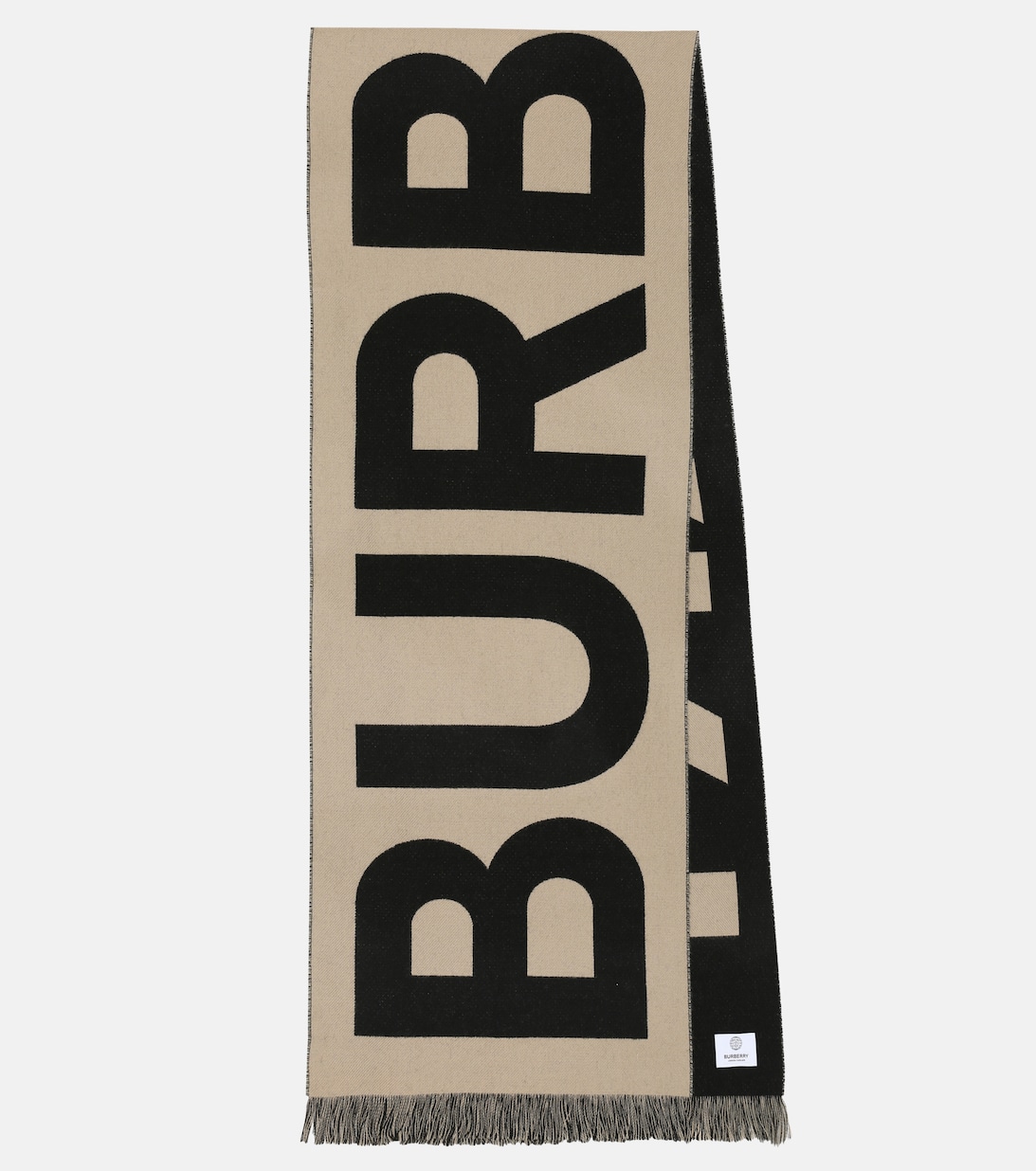 Шерстяной шарф с логотипом Burberry, бежевый шерстяной костюмный пиджак с косой передней частью burberry бежевый