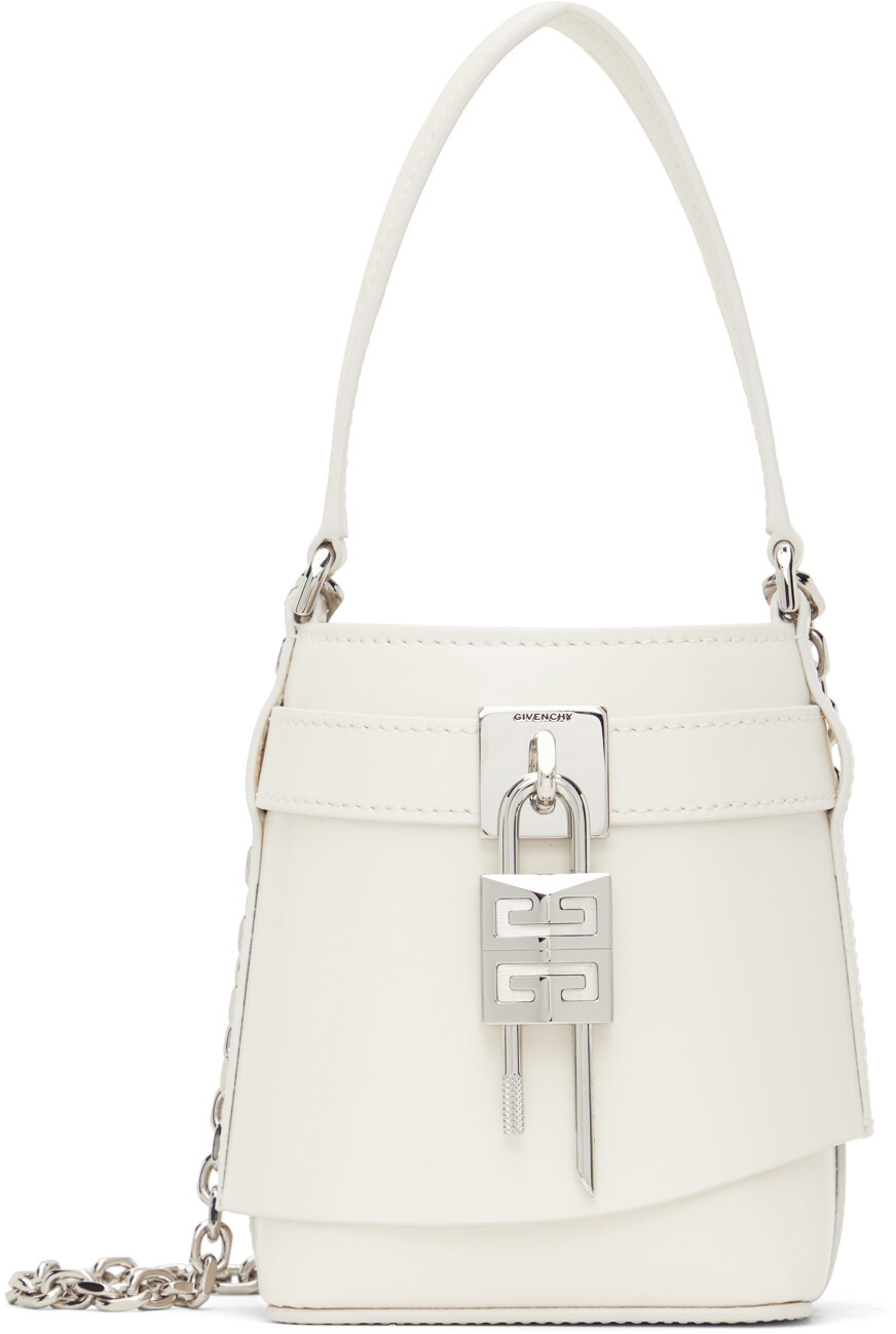 

Белая сумка-мешок с замком Micro Shark Lock Givenchy