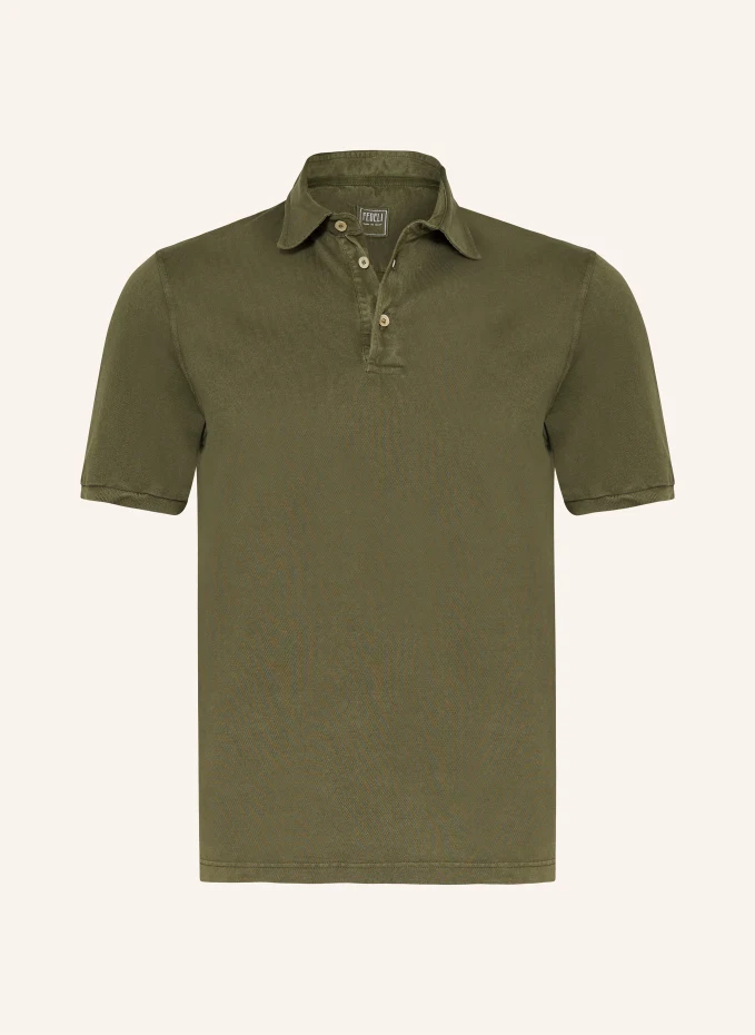 Рубашка-поло из пике очень узкого кроя Fedeli, зеленый футболка поло узкого покроя из трикотажа пике l зеленый