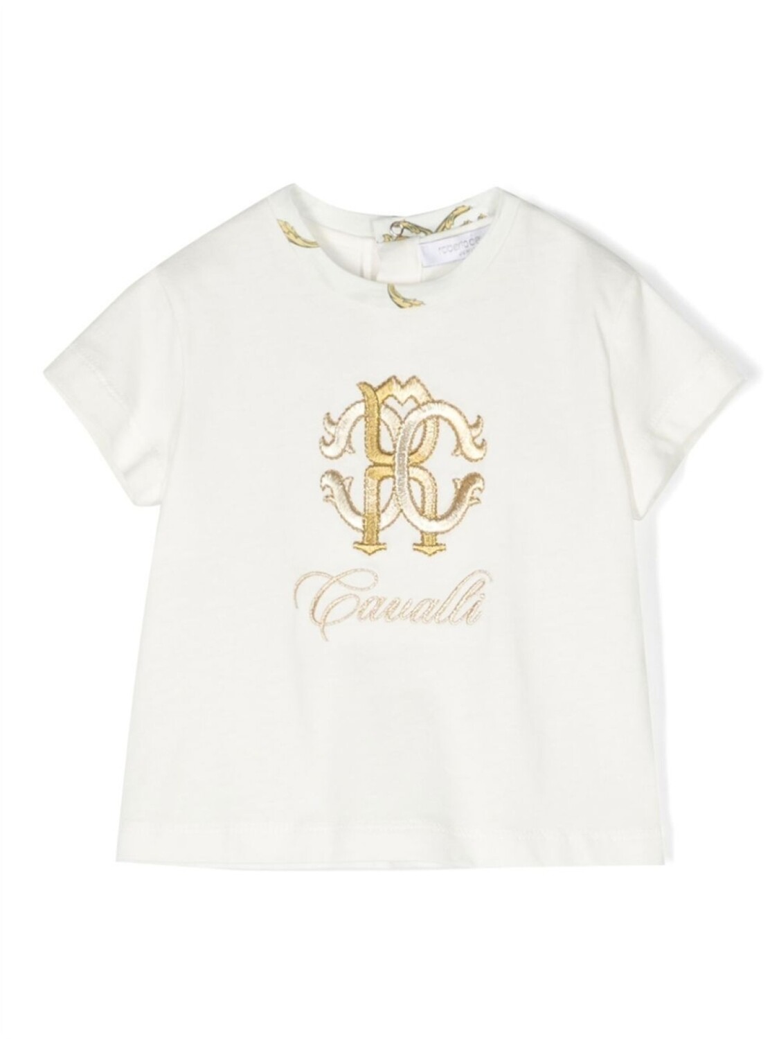 

Футболка с нашивкой-монограммой Roberto Cavalli Junior, белый