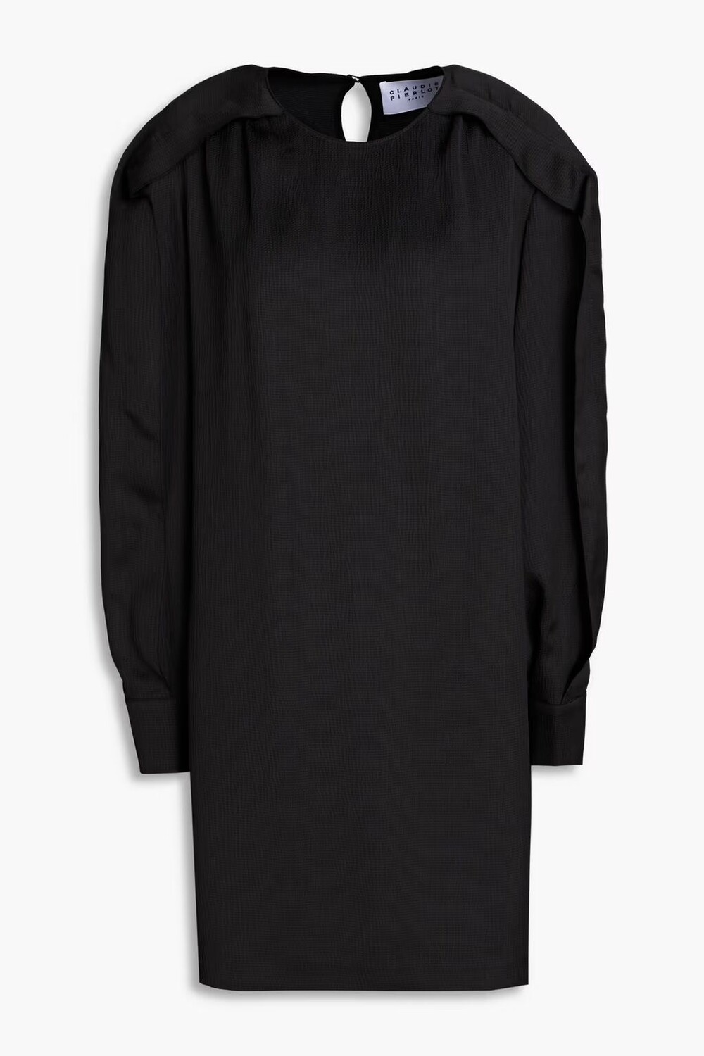 

Платье мини Reya из кованого атласа со сборками Claudie Pierlot, черный