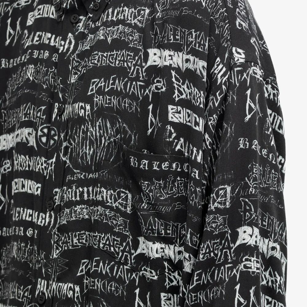 

Balenciaga Рубашка с металлическим повторяющимся логотипом, черный