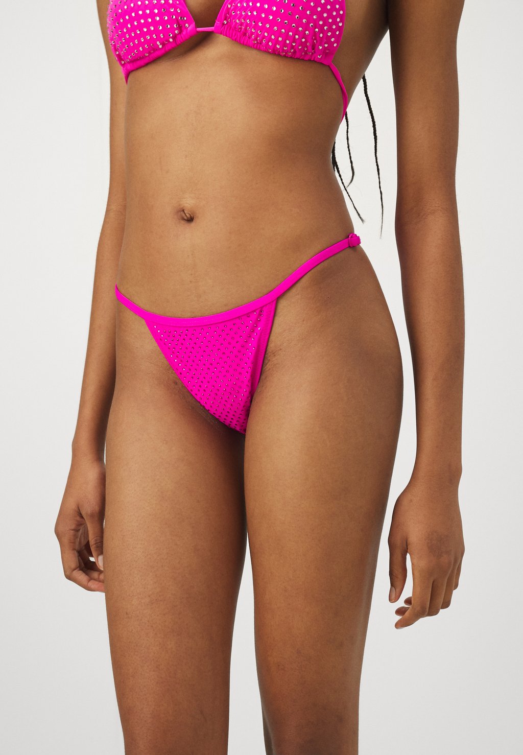 

Плавки бикини PERFECT FIT BOTTOM RHINESTONES Good American, неоновый розовый