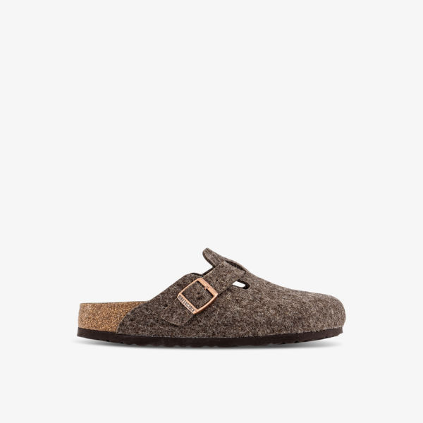 

Шерстяные сабо Boston с пряжкой Birkenstock, цвет cocoa