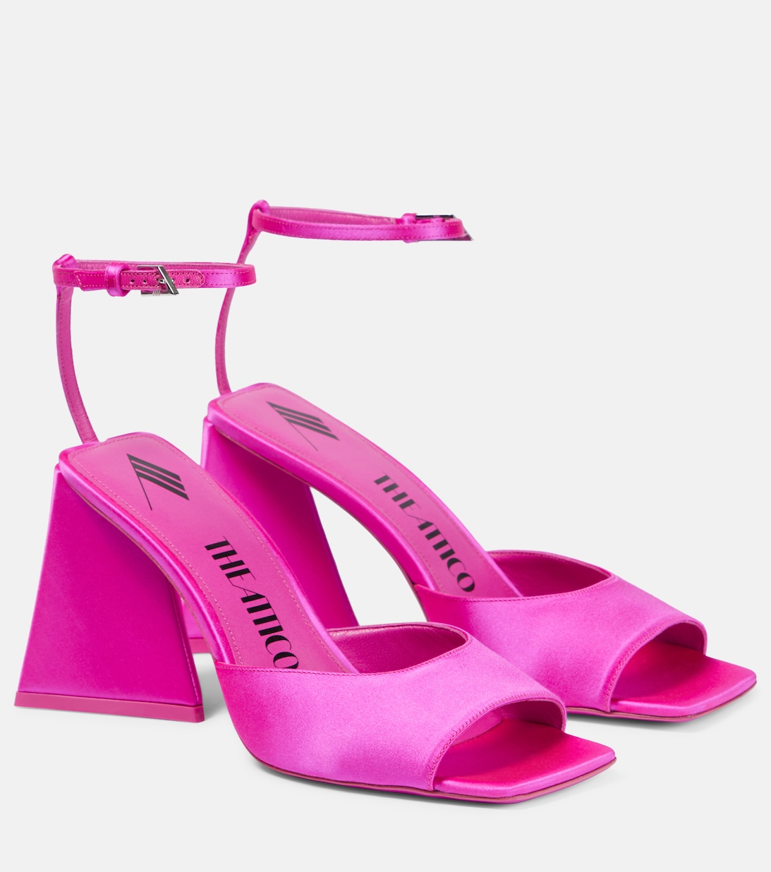 цена Высокие флуоресцентные сандалии Piper 85 мм The Attico, розовый
