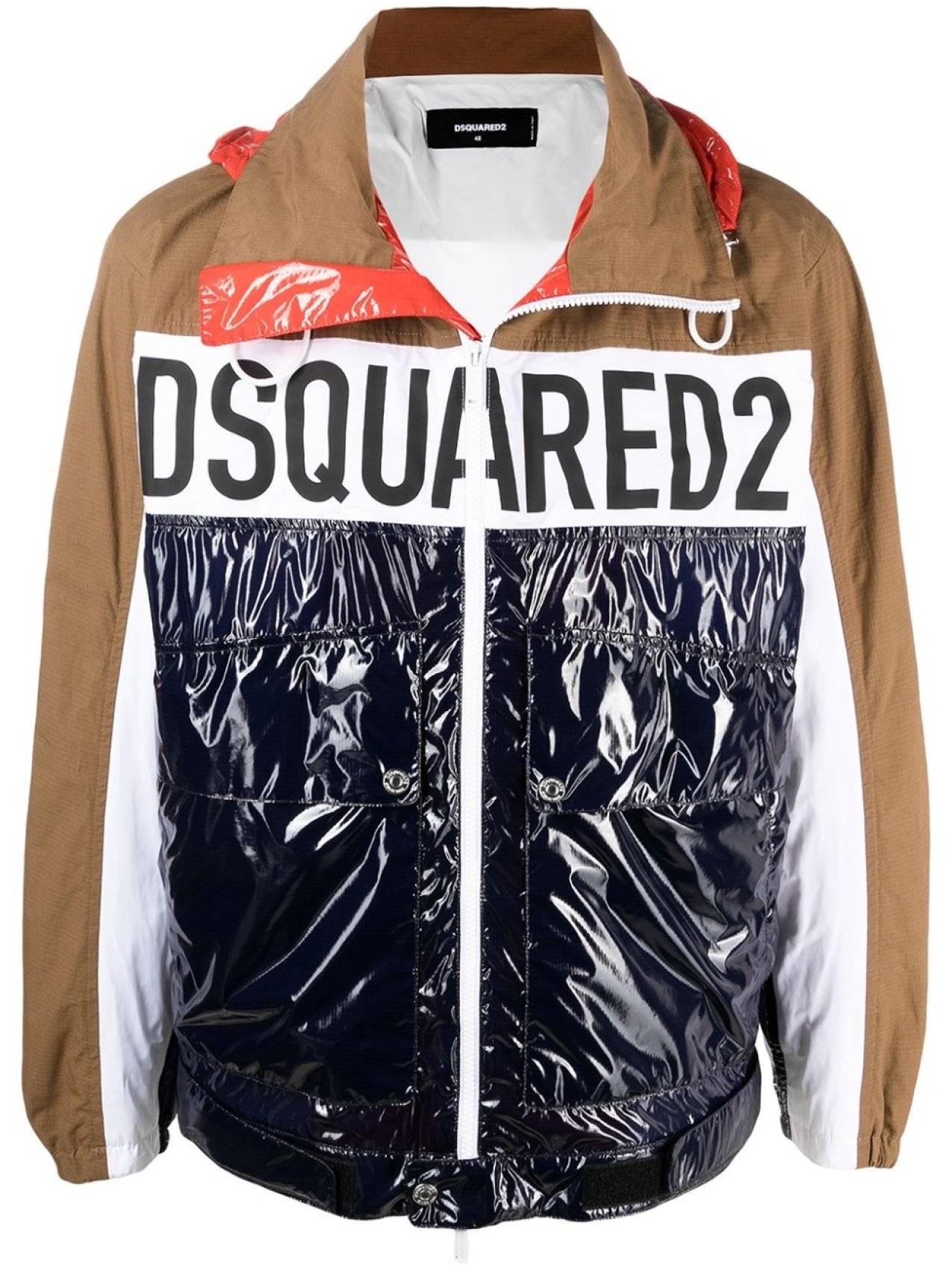 

Dsquared2 ветровка в стиле колор-блок с логотипом, коричневый