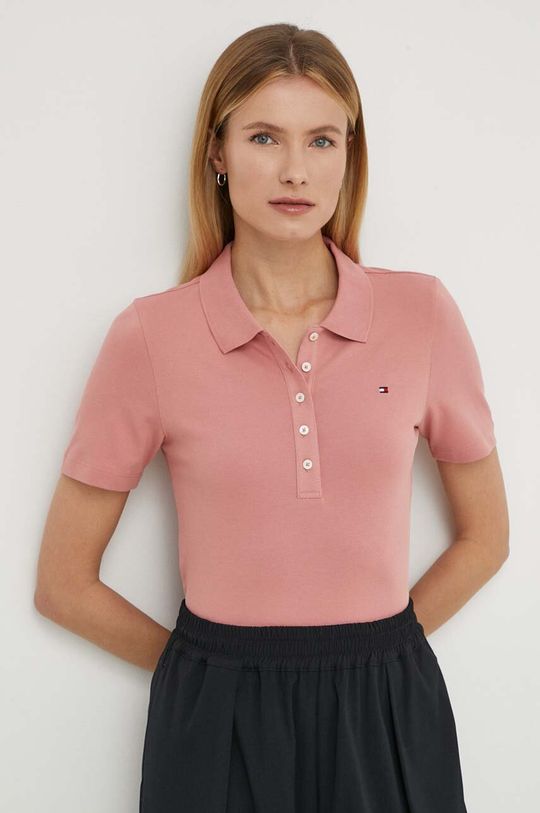 

Поло Tommy Hilfiger, розовый