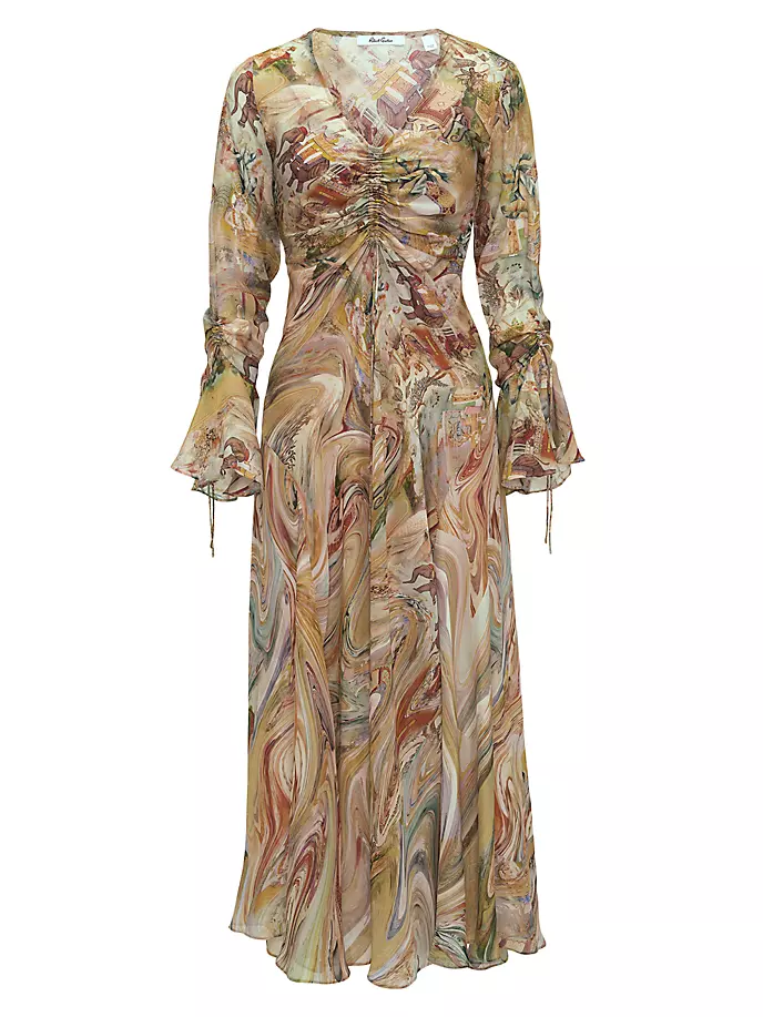 

Шифоновое платье миди Diana Scenic Robert Graham, мультиколор