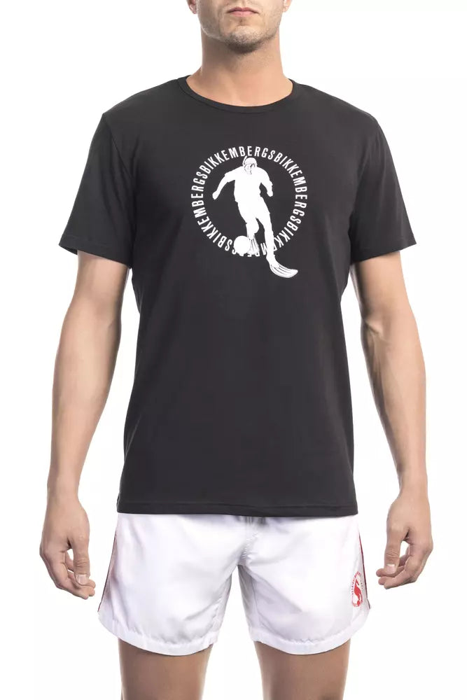 

Хлопковая мужская футболка Bikkembergs, черный