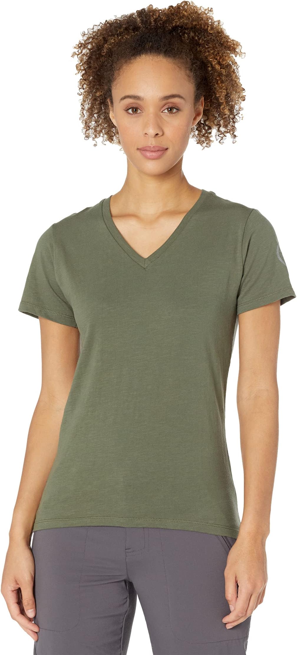 

Однотонная футболка с V-образным вырезом Dovetail Workwear, цвет Moss Green