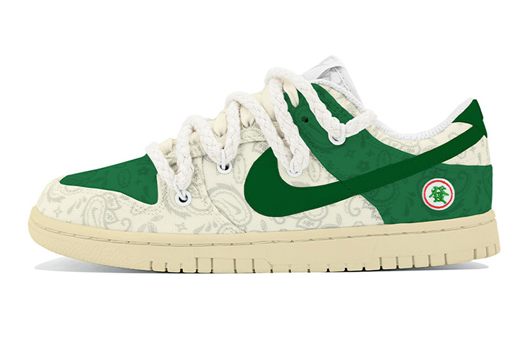 

Кроссовки для скейтбординга Dunk женские с низким верхом, белые/зеленые Nike