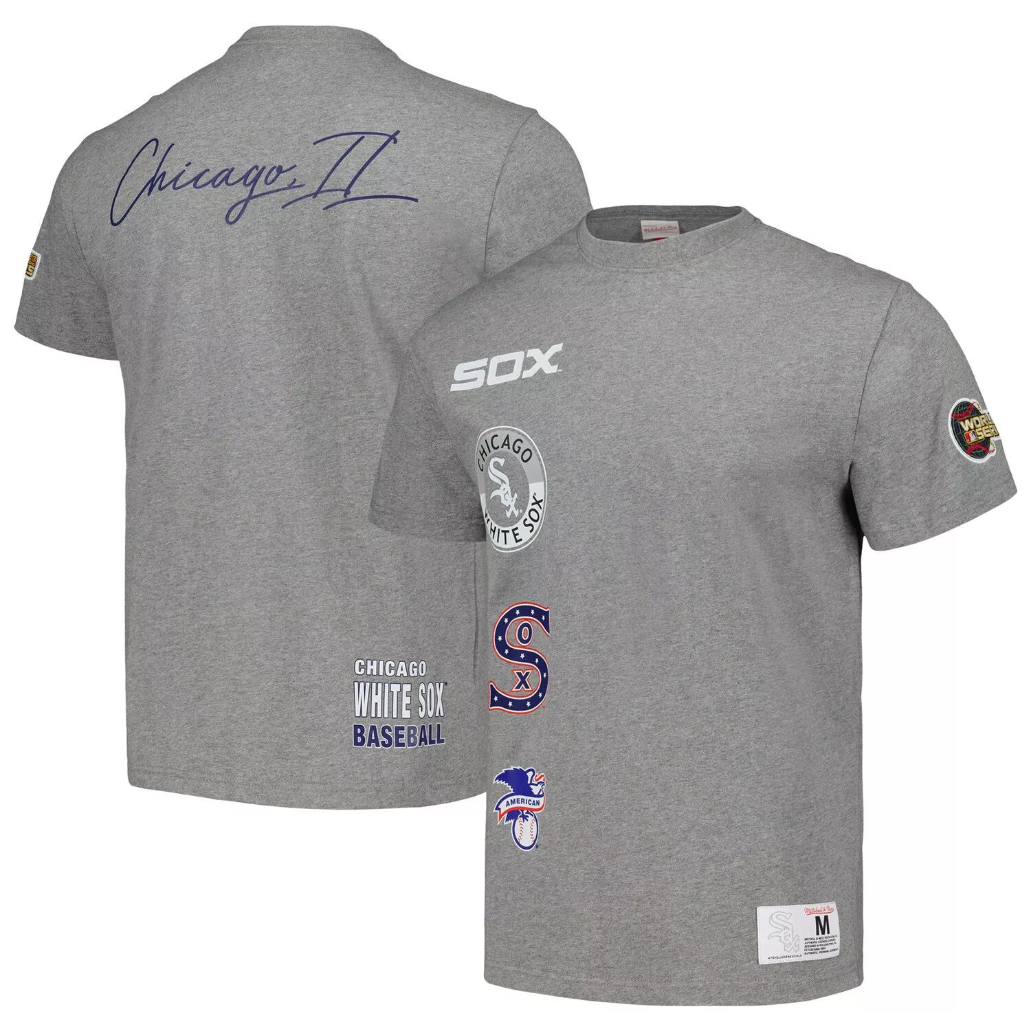 цена Мужская футболка Mitchell & Ness Heather Grey Chicago White Sox Cooperstown Collection City Collection