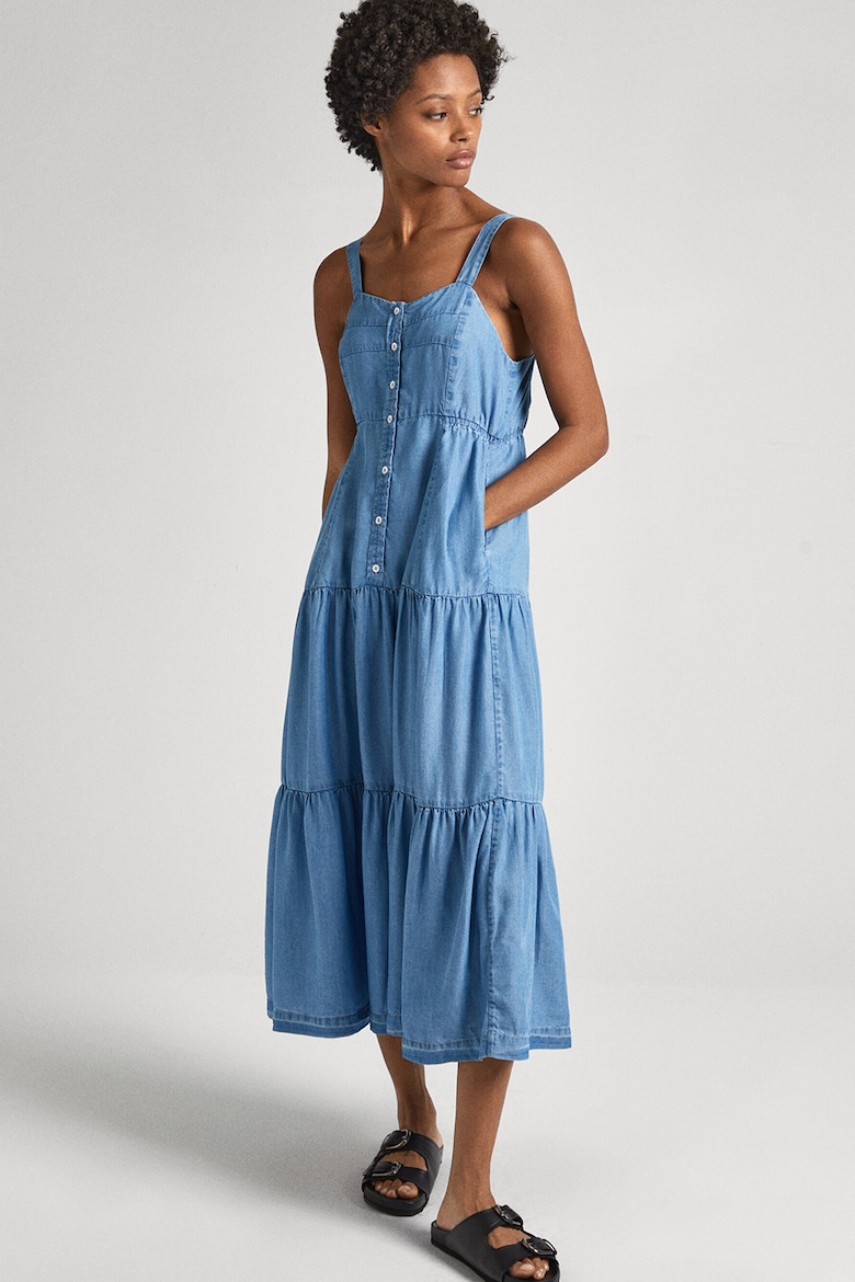 

Вырезное платье с карманами Pepe Jeans London, синий