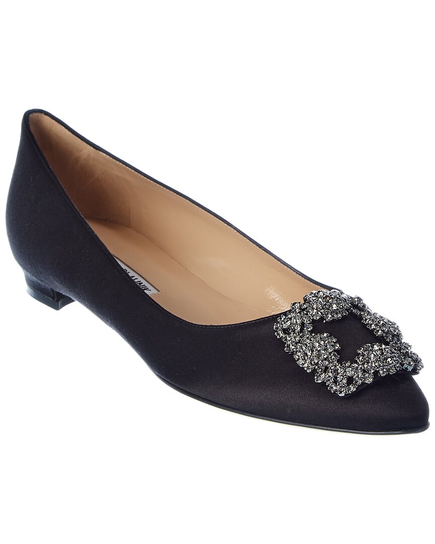 

Manolo Blahnik Атласные балетки Hangisi без каблуков, черный