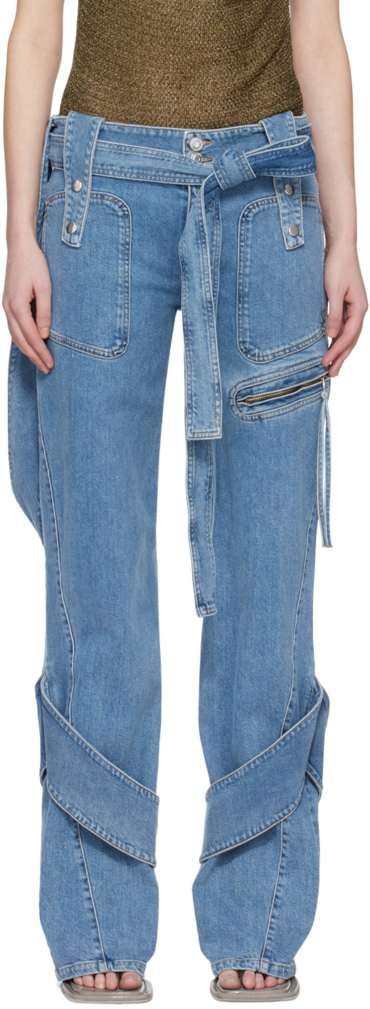 Синие многослойные джинсы Blumarine