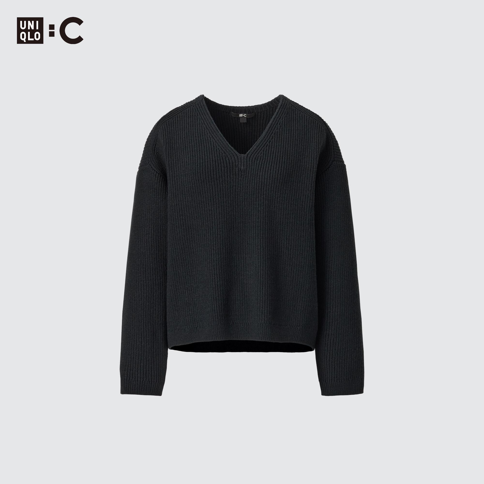 

Свитер Uniqlo женский с v-образным вырезом, черный