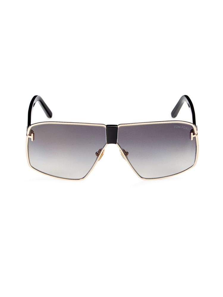 

Солнцезащитные очки-пилоты 66MM Tom Ford, цвет Smoke