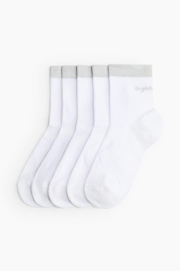 5 пар спортивных носков Drymove H&M, белый