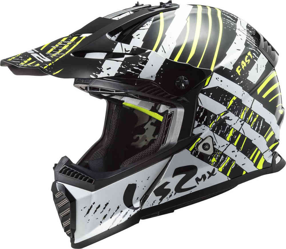 цена MX437 Шлем для мотокросса Fast Evo Verve LS2, черно-белый