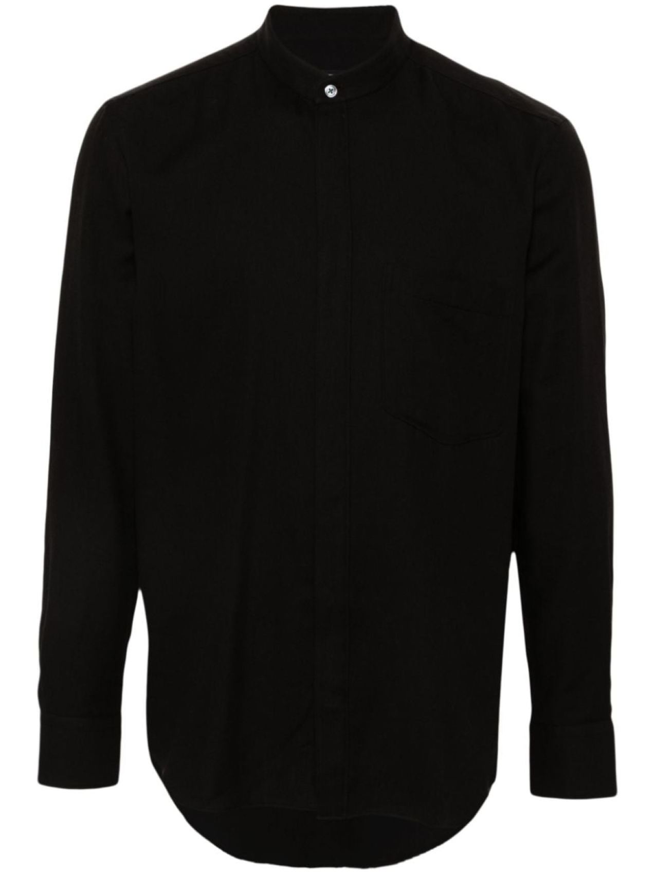 

Zegna рубашка с воротником-стойкой, черный
