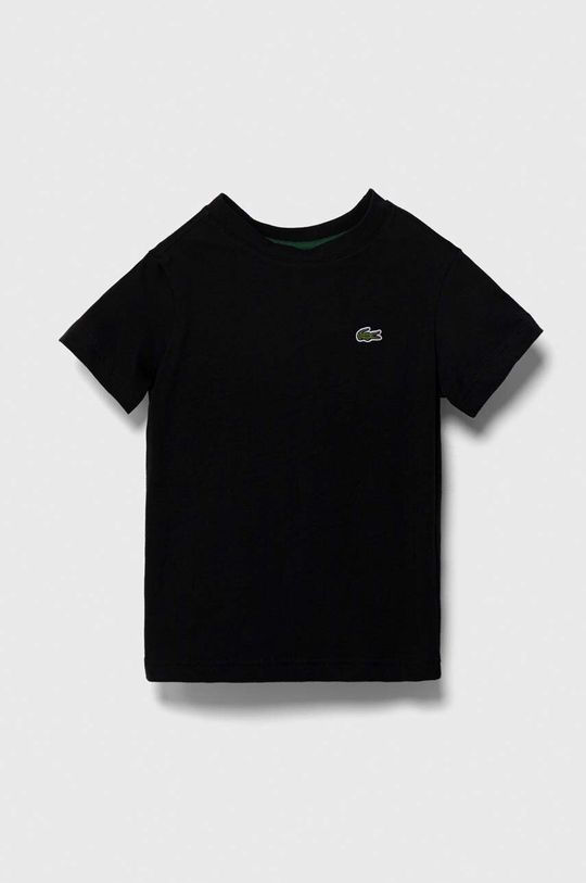 

Детская хлопковая футболка Lacoste, черный