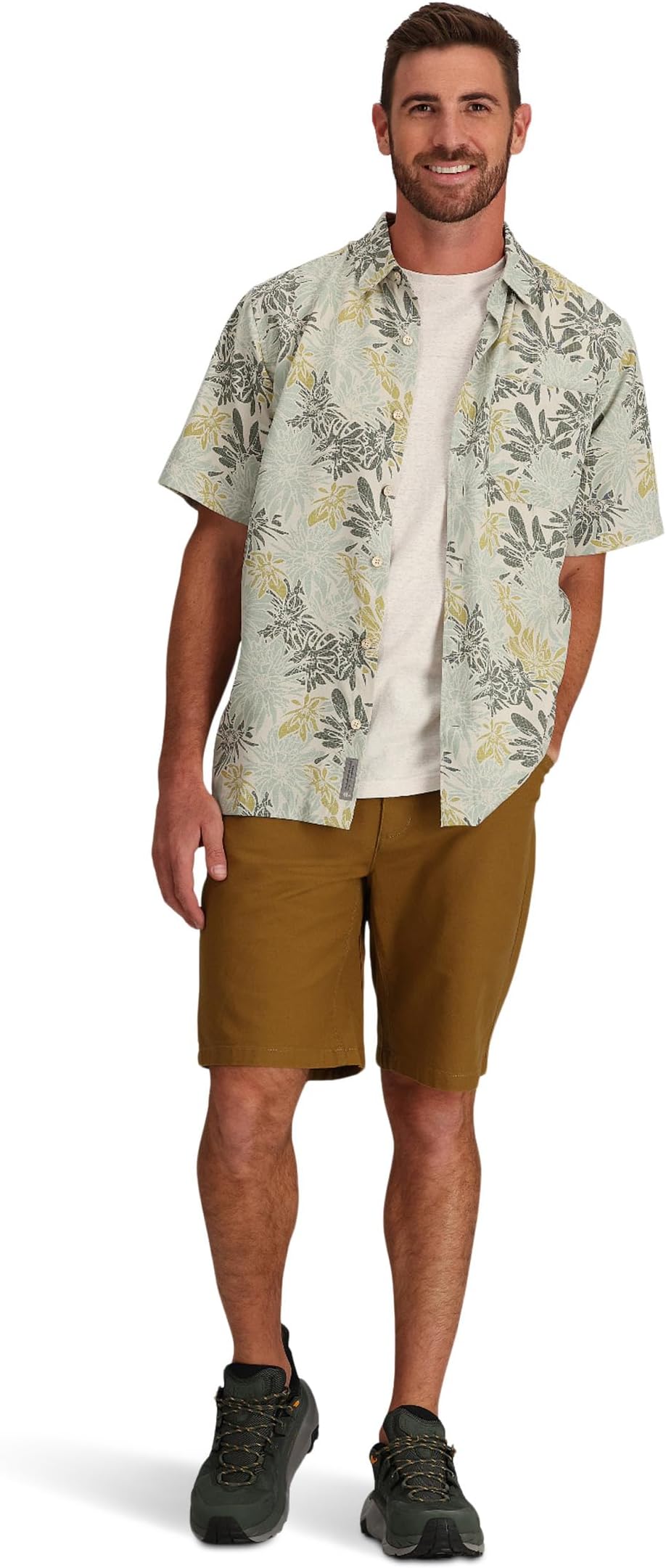 

Рубашка Royal Robbins Comino Leaf Short Sleeve, цвет Sandstone Bonsall Print