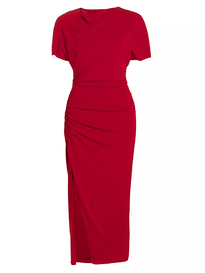 

Платье-футляр из джерси со сборками и разрезом Jason Wu Collection, красный