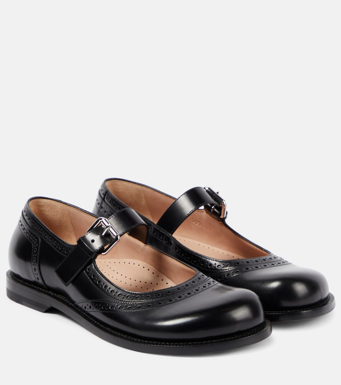 

Кожаные балетки campo mary jane Loewe, черный
